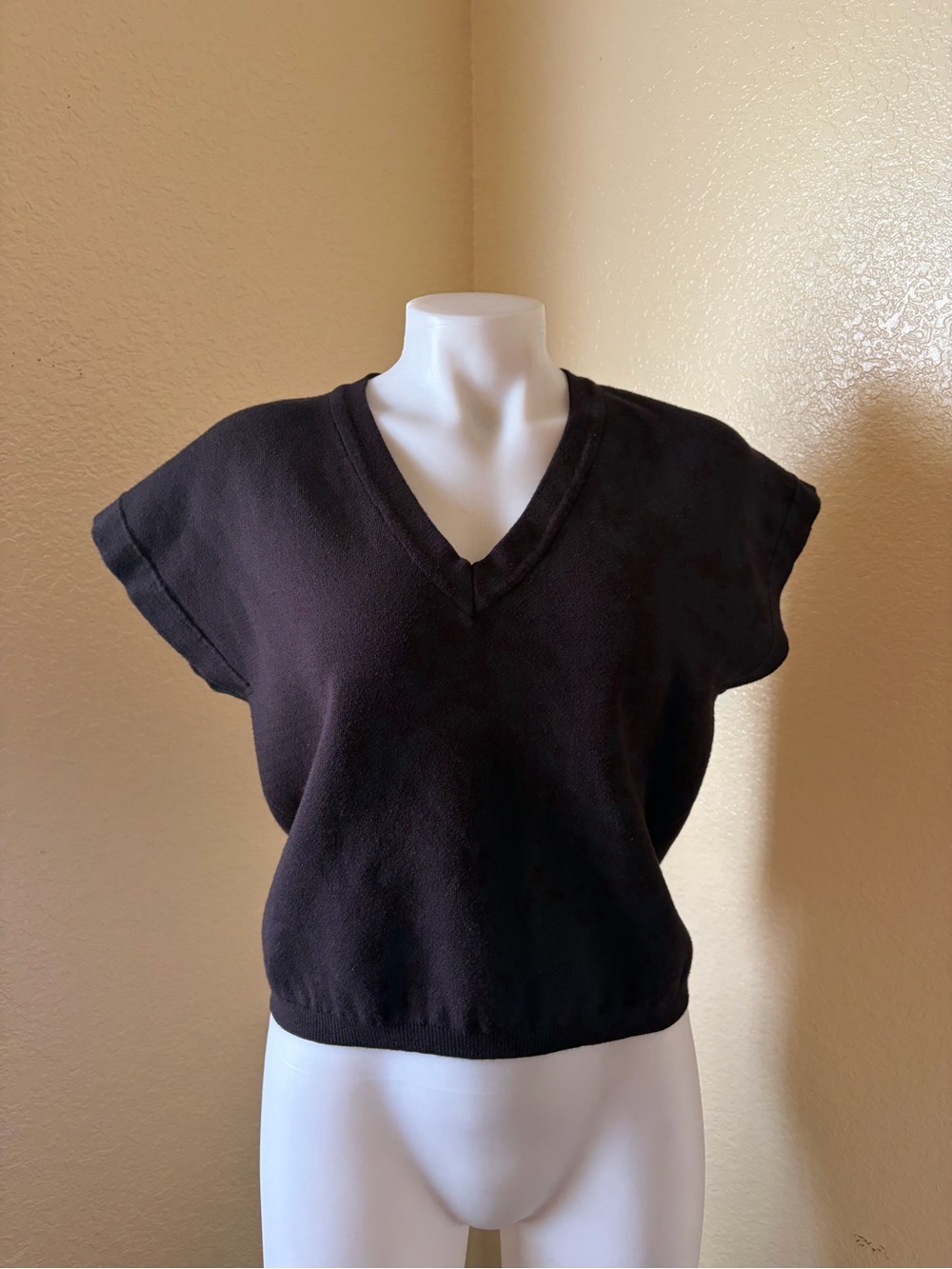 Premise Black Knit Top with V-Neck